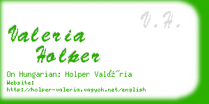 valeria holper business card